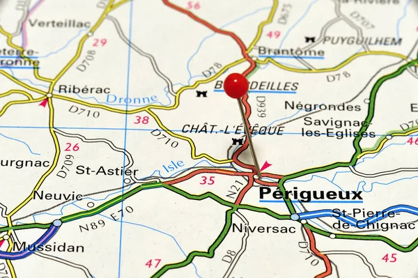 Mappa Dettagliata Prigueux Mappa Geografica Della Città — Foto Stock
