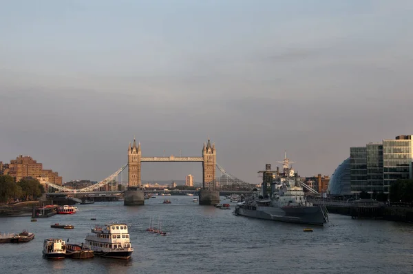 Uma Vista Ponte Torre Rio Thamse Londres — Fotografia de Stock