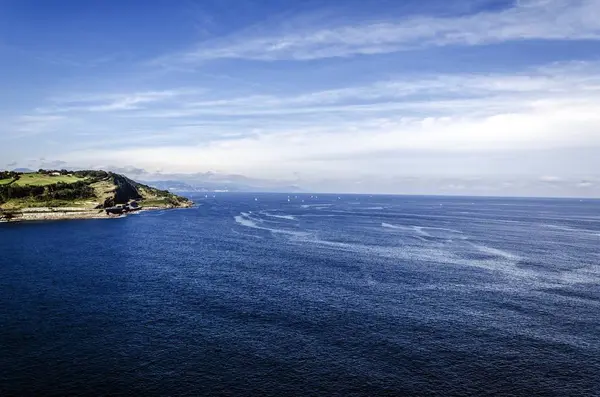 Bela Vista Para Oceano Atlântico Cidade Getaria Espanha — Fotografia de Stock