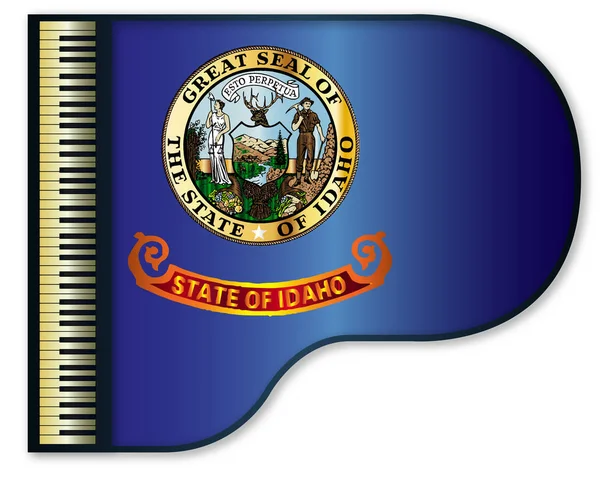 Bandera Del Estado Idaho Enarbolada Piano Negro Tradicional — Foto de Stock