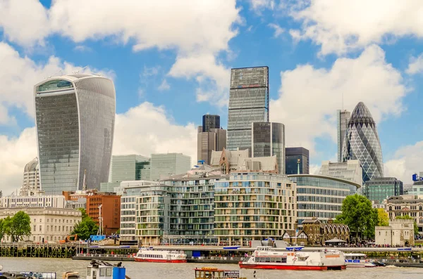 Londra Şehir Manzarası Londra Finans Bölgesi Içinde Modern Gökdelenler — Stok fotoğraf