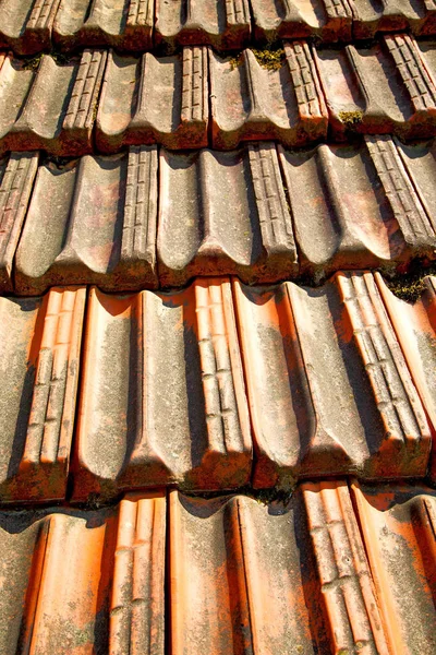 イタリアの古い屋根の線と斜めの建築物テクスチャ — ストック写真
