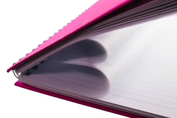 Pink Notebook Isolated White Background — Stock Photo, Image