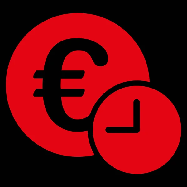 Icono Crédito Euro Estilo Colección Símbolos Planos Color Rojo Ángulos — Foto de Stock