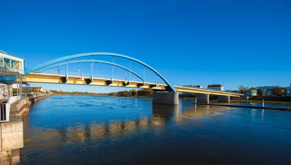 Ponte Oderbruecke Frankfurt Oder Alemanha Para Slubice Polónia — Fotografia de Stock