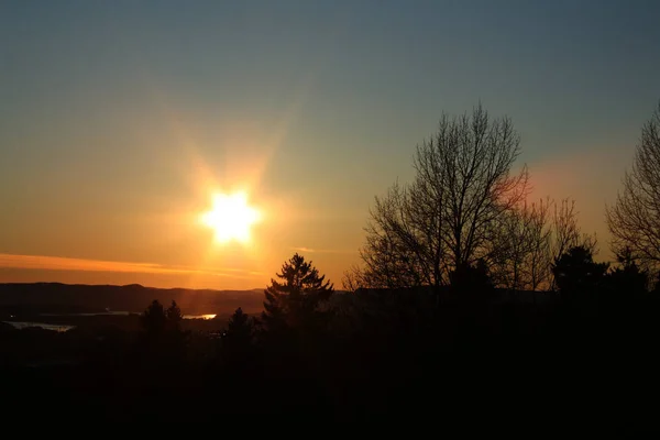 Prachtige Skyline Zonsondergang Uitzicht — Stockfoto