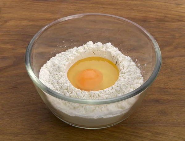 Eggs Flour Ingredients Dough Preparation — Stock Photo, Image
