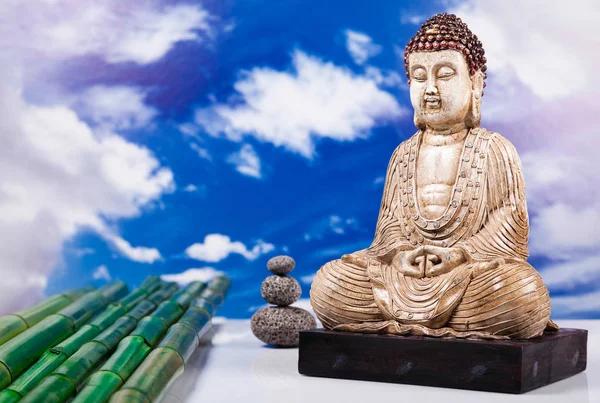 Buddha Hintergrund Lebhafte Farben Natürlicher Ton — Stockfoto