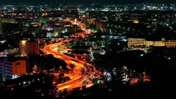 Point Vue Dans Paysage Nocturne Ville Pattaya Thaïlande — Photo