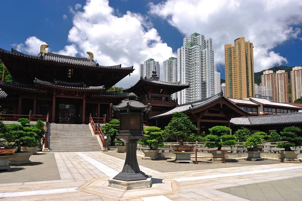 Μοναστήρι Chi Lin Στο Χονγκ Κονγκ Παραδοσιακή Αρχιτεκτονική Στο Στυλ — Φωτογραφία Αρχείου
