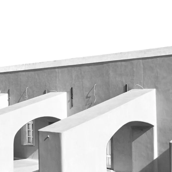 Arquitetura Fundo Santorini Grego Ilha Velha Casa Céu Casa — Fotografia de Stock