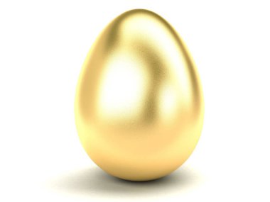 big gold Easter egg on a white background clipart