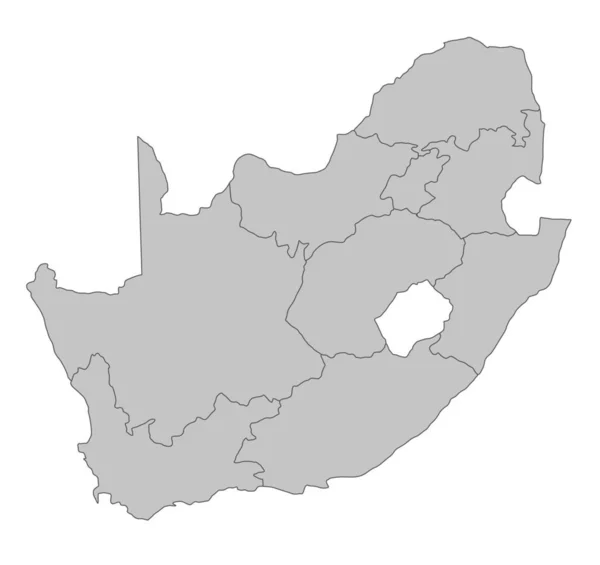 Mapa Estilizado África Sul Mostrando Diferentes Províncias Todos Isolados Fundo — Fotografia de Stock