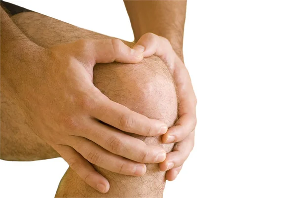 Man Having Pain His Knee Making Massage — Stock Photo, Image