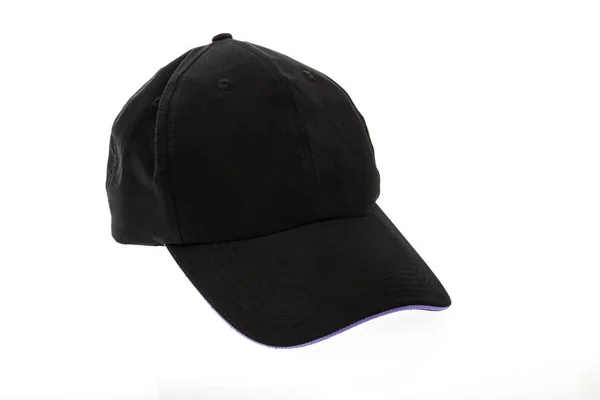 Gorra Golf Negra Con Ribete Color Púrpura Para Hombre Sobre —  Fotos de Stock