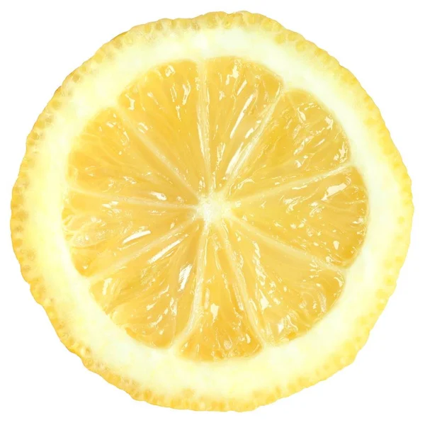 Macro Limão Metade Isolado Branco — Fotografia de Stock