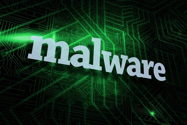 Kata Malware Terhadap Papan Sirkuit Hijau Dan Hitam — Stok Foto