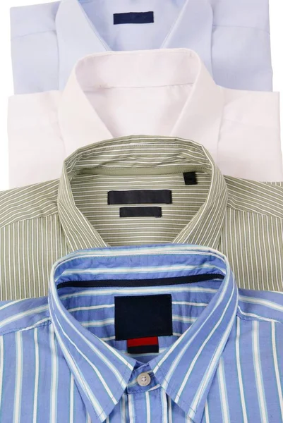 Camisas Para Hombre Colores Aisladas Sobre Fondo Blanco — Foto de Stock