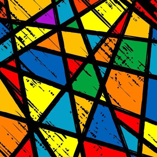 Grunge Buntglasfenster Buntes Mosaik — Stockfoto