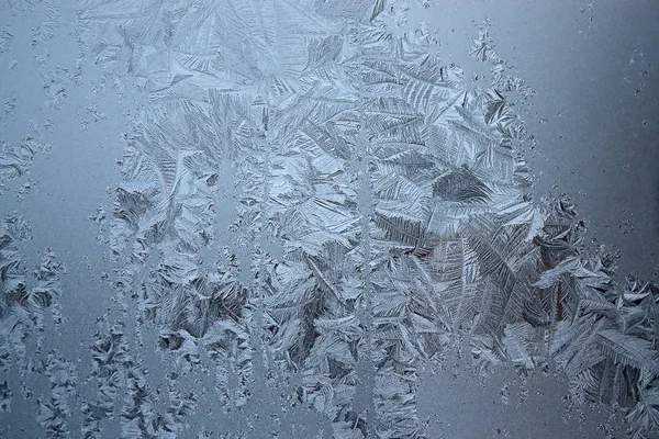 Blick Auf Frost Auf Glasfenster Bild Mit Geringer Schärfentiefe — Stockfoto