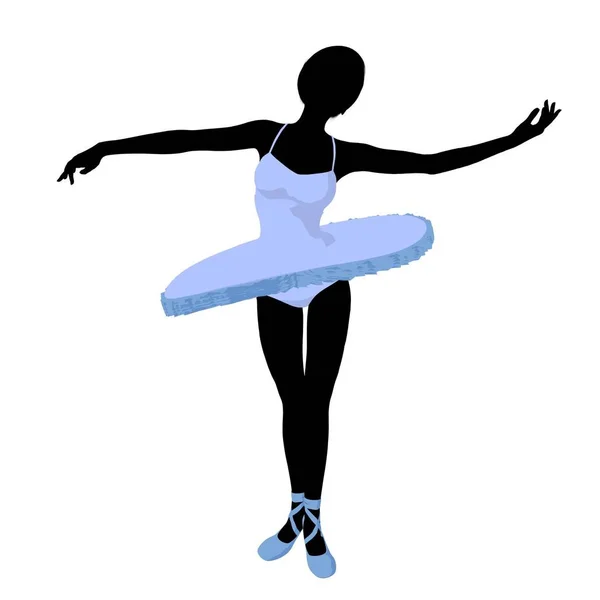 在白色背景上的芭蕾舞女演员剪影 — 图库照片