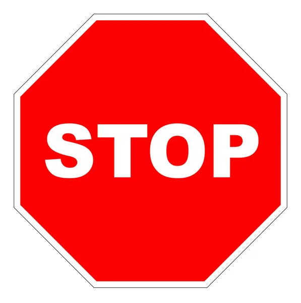 Stoppa Trafik Skylt Isolerad Vitt — Stockfoto