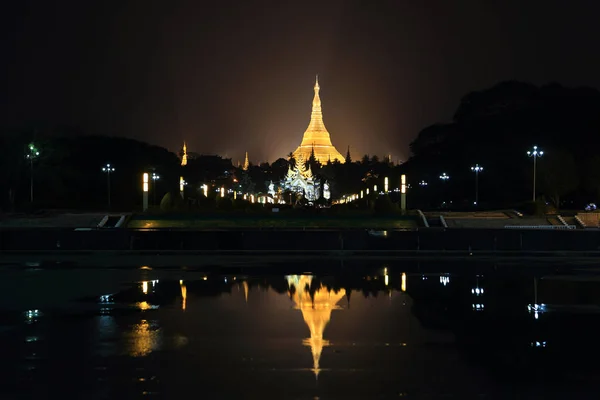 Shwedagon Пагода Сутінках Місті Yangon Янма Бірма — стокове фото