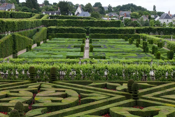 花园和在法国卢瓦尔河谷城堡 Villandry — 图库照片