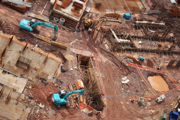 Blick Von Oben Auf Eine Baustelle Arbeiten Gange — Stockfoto