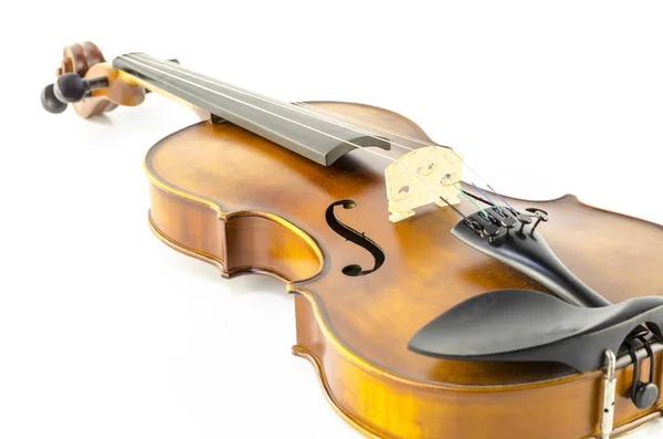 Strumento Musicale Corda Violino Isolato Sfondo Bianco — Foto Stock