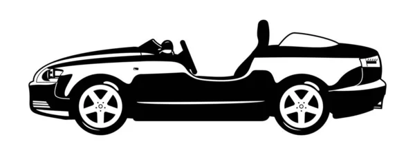 Černá Bílá Ilustrace Roadsteru Barchetta — Stock fotografie