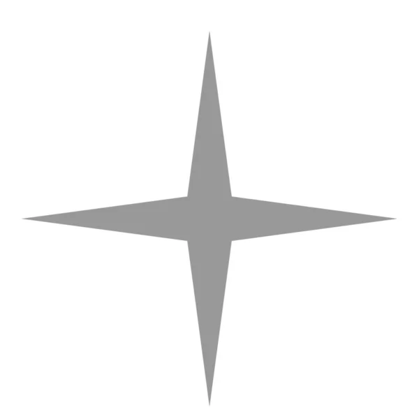 Isolated Gray Black Star Icon Ranking Mark Four Rays Modern — Stock Photo, Image