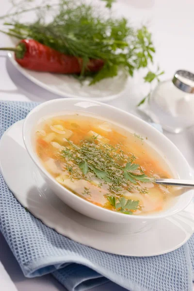 Comida Quadro Macro Sopa Com Salsa — Fotografia de Stock