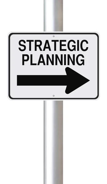 Модифицированный Знак Одну Сторону Указывающий Стратегическое Планирование — стоковое фото