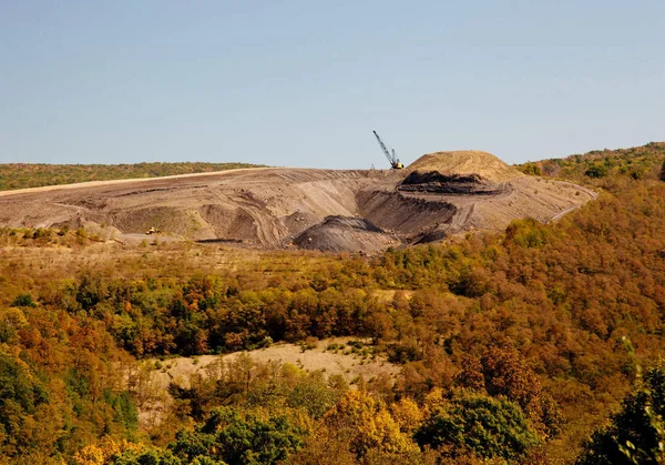 Cavar Para Carvão Virginia Removendo Topo Montanha — Fotografia de Stock