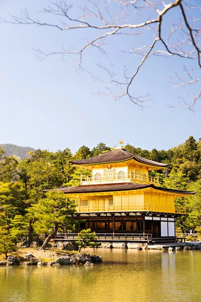 Kinkakuji Golden Pavilion Είναι Ένας Ναός Zen Στο Βόρειο Κιότο — Φωτογραφία Αρχείου