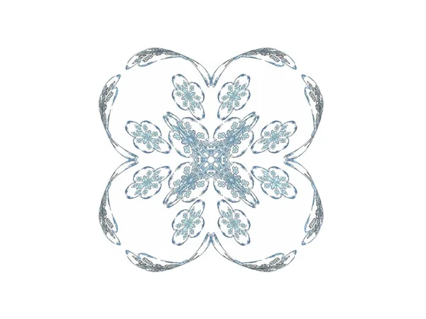 Abstraktní Fraktální Vzorek Modré Květiny Bílém Pozadí — Stock fotografie