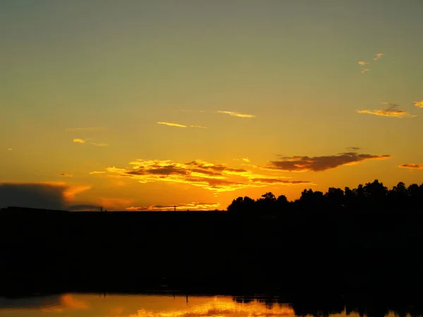 Megvilágított Felhők Után Sundown — Stock Fotó