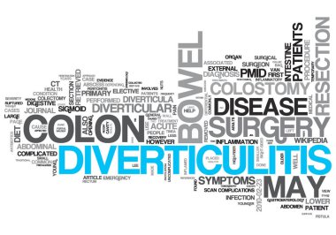 Diverticulitis Concept Design Word Cloud on White Background clipart