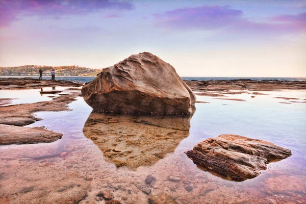 South Avoca Rocks Sore Hari Matahari Terbenam Australia Batuan Yang — Stok Foto