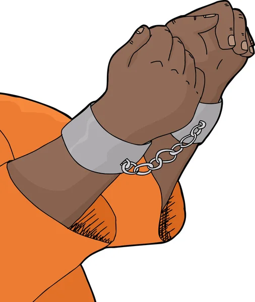 Isolated Cartoon Hands Pair Handcuffs — Stock Photo, Image