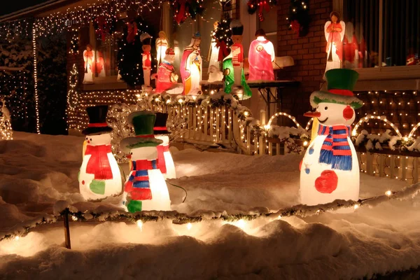 Vánoční Světla Přivítání Návštěvníků — Stock fotografie