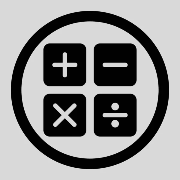 Kalkulator Glif Ikona Płasko Zaokrąglone Symbolu Używa Czarny Kolor Jasnym — Zdjęcie stockowe