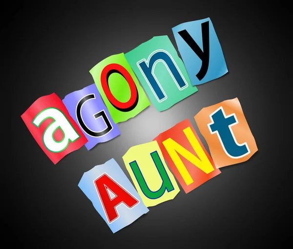 Illustration Die Ausgeschnittene Buchstaben Zeigt Die Den Wörtern Agonie Tante — Stockfoto