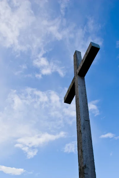 Christian Cross Blue Sky — Stock Photo, Image