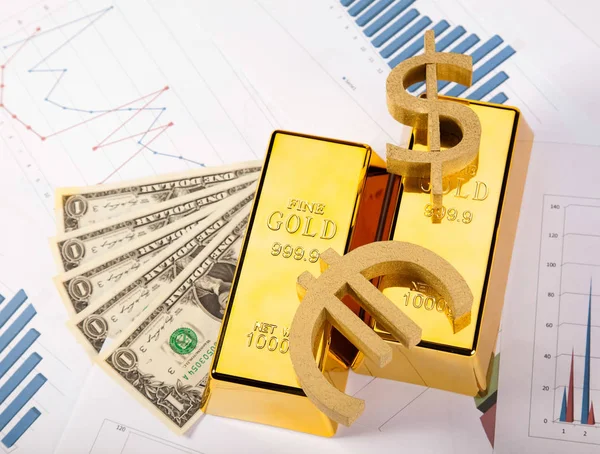 Golden Bar Ortam Finansal Konsepti — Stok fotoğraf