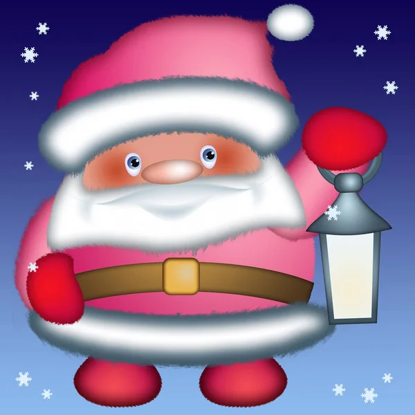 Papai Noel Com Tocha Mão Desenho — Fotografia de Stock