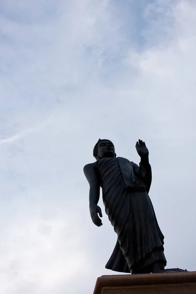 Large Black Statues Buddhist Identity Background Brightness Nature Walks — Stock Photo, Image