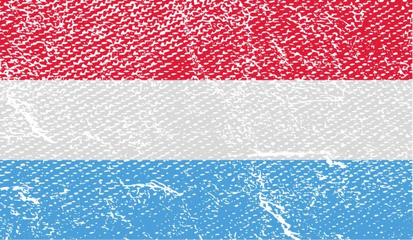 Bandiera Del Lussemburgo Con Vecchia Texture Illustrazione — Foto Stock