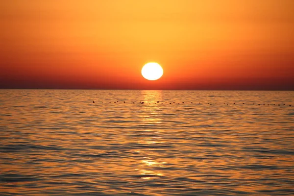 Красивий Пейзаж Заходом Сонця Моря — стокове фото